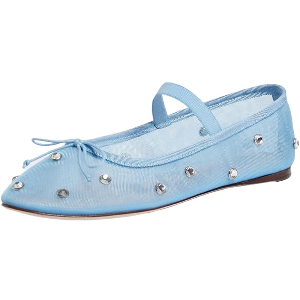 Blue Embellished Women's Ballet Flats